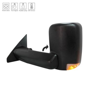 Door Mirror Assembly Left w/Towing Pkg Non-Heated w/o Blind Spot Detection Black Trim for Ram 1500 2019