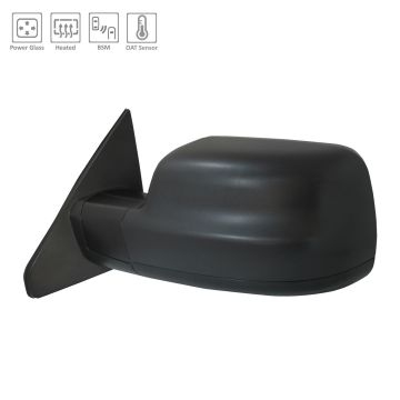 Door Mirror Left Standard Type w/Blind Spot Detection Black for Ram 1500 2020-2024