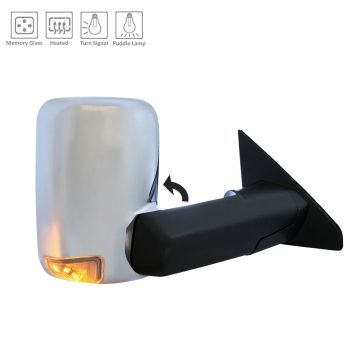 Door Mirror Assembly Right w/Towing Pkg w/o Blind Spot Detection Chrome Trim for Ram 1500 2019-2021