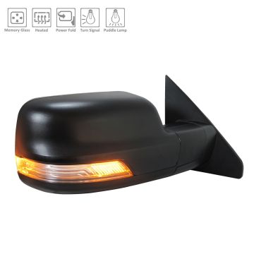 Door Mirror Assembly Right Standard Type w/o BSD w/Memory Black for Ram 1500 2020-2021