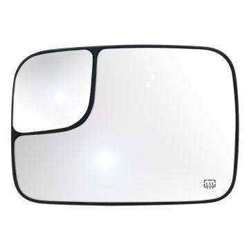 Door Mirror Glass Left Power Heated Flat w/Spot Mirror w/Towing Pkg for Dodge Ram 1500 Ram 2500 Ram 3500