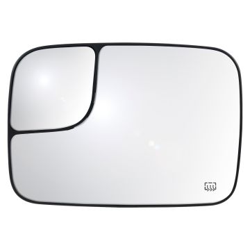 Door Mirror Glass Left Power Heated Flat w/Spot Mirror w/Towing Pkg for Dodge Ram 2500 Ram 1500 Ram 3500