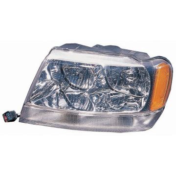 Headlight Assembly Composite Left CAPA for Jeep Grand Cherokee Limited Overland 1999-2004