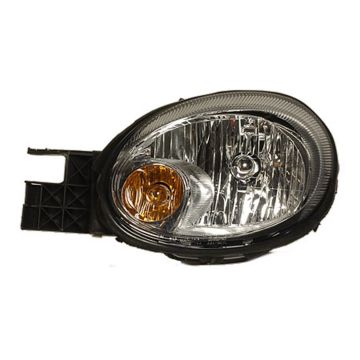 Headlight Assembly Composite Left w/o Headlamp Level System From 5/12/03 w/Chrome Bezel Includes Bulb for Dodge Neon 2003-2005