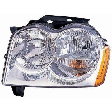 Headlight Assembly Composite Left w/o Bulbs or Sockets CAPA for Jeep Grand Cherokee 2005-2007
