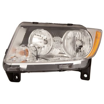 Headlight Assembly Composite Left Halogen CAPA for Jeep Grand Cherokee 2011-2013