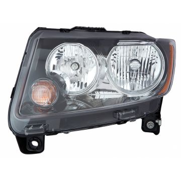 Headlight Assembly Composite Left Standard Type w/Black Trim CAPA for Jeep Compass 2013-2017