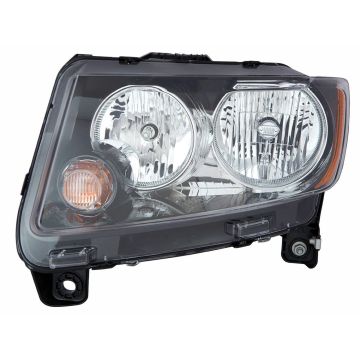 Headlight Assembly Composite Left Standard Type w/Black Trim for Jeep Compass 2013-2017