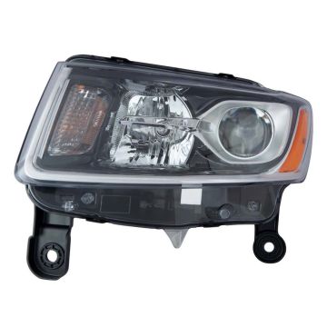 Headlight Assembly Composite Left Halogen Standard Type Chrome for Jeep Grand Cherokee 2014-2016