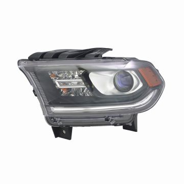 Headlight Assembly Composite Left Halogen w/o DRL Black Trim for Dodge Durango 2014-2015