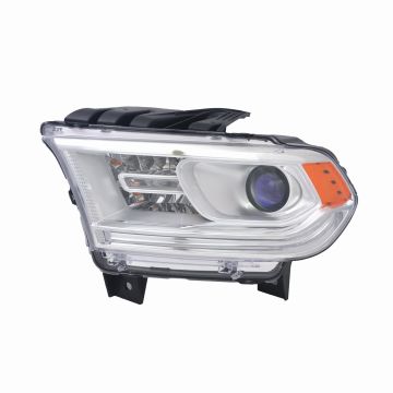 Headlight Assembly Composite Left Halogen w/o DRL Chrome Trim for Dodge Durango 2014-2015