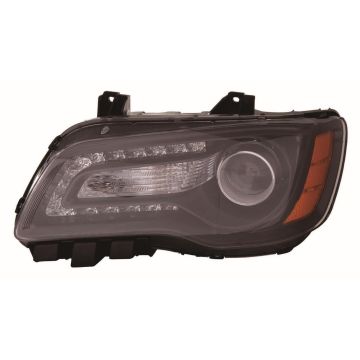 Headlight Assembly Composite Left Halogen Black Bezel CAPA for Chrysler 300 2015-2017