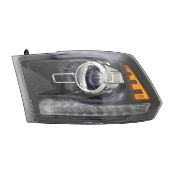 Headlight Assembly Composite Left Projector Type Black CAPA for Ram 1500 2500 3500 1500 Classic
