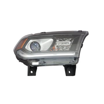 Headlight Assembly Composite Left Halogen w/o DRL Black Trim for Dodge Durango 2016-2020
