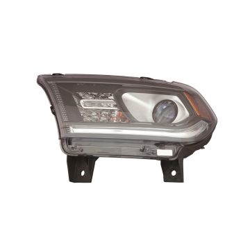 Headlight Assembly Composite Left Halogen w/DRL Black Trim for Dodge Durango 2014-2015