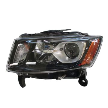 Headlight Assembly Composite Left Halogen Standard Type Black for Jeep Grand Cherokee 2014-2016