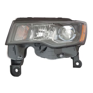 Headlight Assembly Composite Left Standard Type Black CAPA for Jeep Grand Cherokee Grand Cherokee WK
