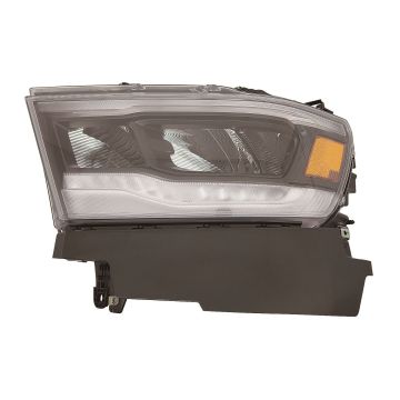 Headlight Assembly Composite Left LED Standard Black Trim CAPA for Ram 1500 2019-2024