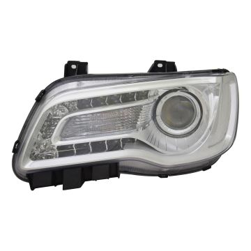 Headlight Assembly Composite Left Halogen Projector Type Chrome Bezel CAPA for Chrysler 300 2018-2023