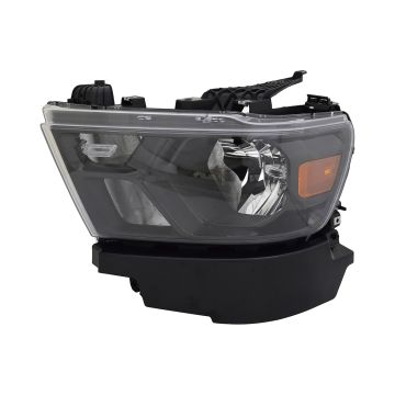 Headlight Assembly Composite Left Halogen Black Trim CAPA for Ram 1500 2019-2024