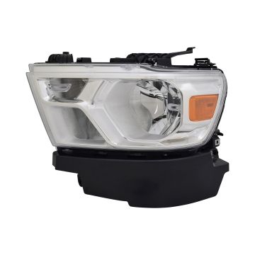 Headlight Assembly Composite Left Halogen Chrome Trim CAPA for Ram 1500 2019-2024