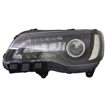 Headlight Assembly Composite Left Halogen Projector Type Black Bezel for Chrysler 300 2018-2023