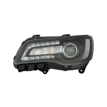 Headlight Assembly Composite Left Halogen Projector Type Black Bezel CAPA for Chrysler 300 2018-2023