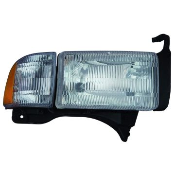 Headlight Assembly Composite Right w/o Sport Pkg Includes Park/Signal/Marker Lamps CAPA for Dodge Ram 2500 Ram 1500 Ram 3500