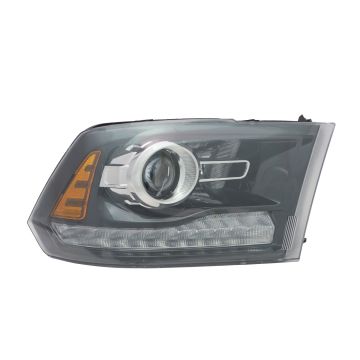 Headlight Assembly Composite Right Halogen Projector Type Black Bezel CAPA for Ram 1500 Sport 2013-2014