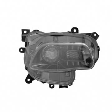 Headlight Assembly Composite Right Halogen Black Trim for Jeep Cherokee 2014-2017