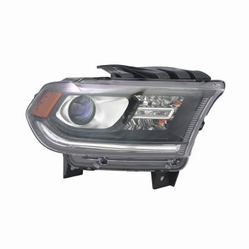 Headlight Assembly Composite Right Halogen w/o DRL Black Trim for Dodge Durango 2014-2015