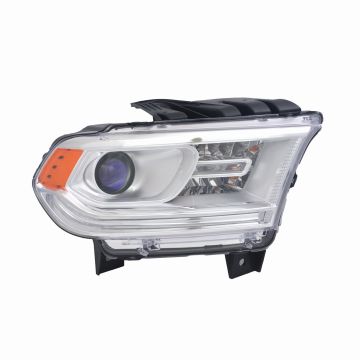 Headlight Assembly Composite Right Halogen w/DRL Chrome Trim CAPA for Dodge Durango 2014-2015