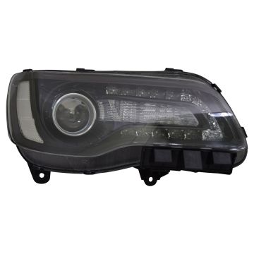 Headlight Assembly Composite Right Halogen Black Bezel CAPA for Chrysler 300 2015-2017