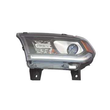 Headlight Assembly Composite Right Halogen w/o DRL Black Trim for Dodge Durango 2016-2020