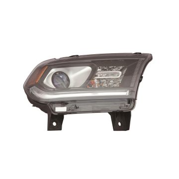Headlight Assembly Composite Right Halogen w/DRL Black Trim for Dodge Durango 2014-2015