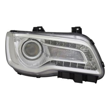 Headlight Assembly Composite Right Halogen Projector Type Chrome Bezel CAPA for Chrysler 300 2018-2023