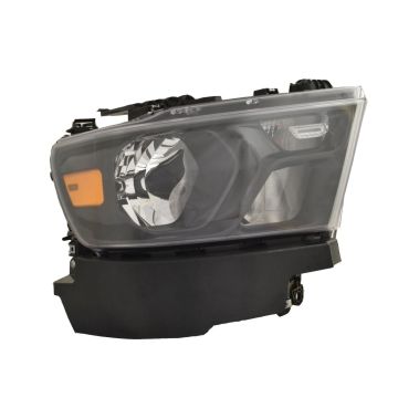 Headlight Assembly Composite Right Halogen Black Trim for Ram 1500 2019-2024