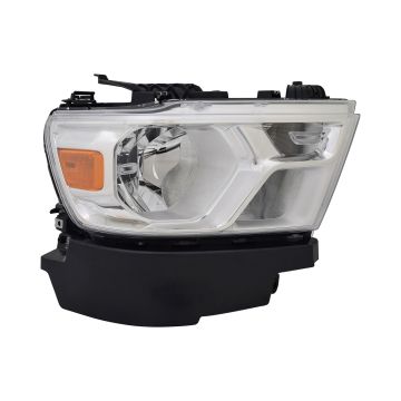 Headlight Assembly Composite Right Halogen Chrome Trim CAPA for Ram 1500 2019-2024