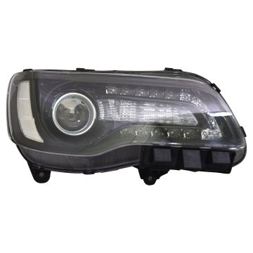 Headlight Assembly Composite Right Halogen Projector Type Black Bezel for Chrysler 300 2018-2023