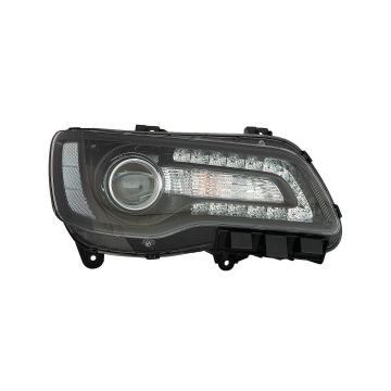 Headlight Assembly Composite Right Halogen Projector Type Black Bezel CAPA for Chrysler 300 2018-2023