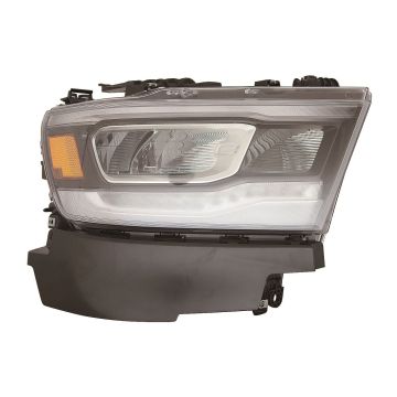 Headlight Assembly Composite Right LED Standard Chrome Trim CAPA for Ram 1500 2019-2024
