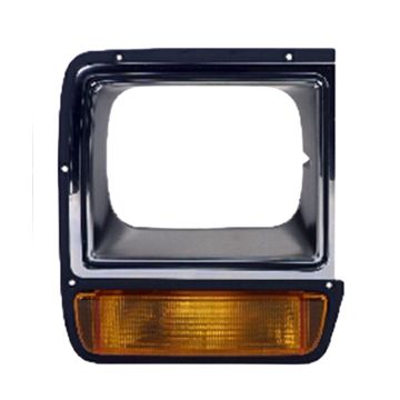 Headlight Door Right w/Single Rectangular Headlamps Black & Chrome for Dodge W350 D150 W250 D350 W150 D100 D250 W100 Ramcharger