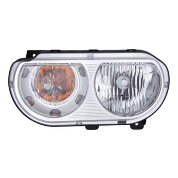 Headlight Lens Housing Left Halogen CAPA for Dodge Challenger 2008-2014