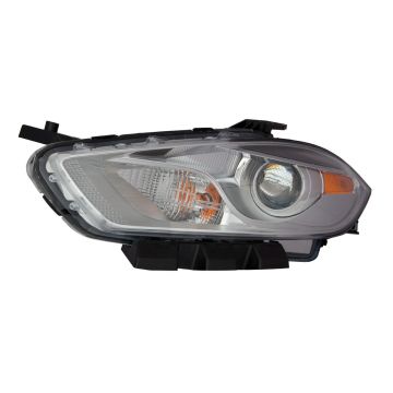 Headlight Lens Housing Left Halogen Chrome Trim CAPA for Dodge Dart 2013-2015