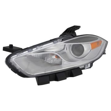 Headlight Lens Housing Left Halogen Chrome Trim for Dodge Dart 2013-2015