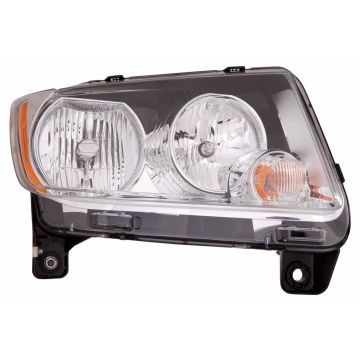 Headlight Lens Housing Right Halogen w/o Leveling CAPA for Jeep Compass 2011-2013