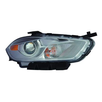 Headlight Lens Housing Right Halogen Chrome Trim CAPA for Dodge Dart 2013-2015