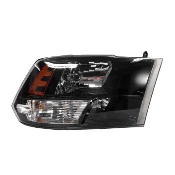 Headlight Lens Housing Right Halogen Standard Type Black Bezel CAPA for Ram 2500 3500 1500 1500 Classic