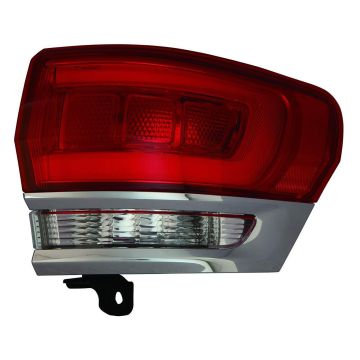 Tail Light Assembly Right Outer w/o Gray Trim Chrome CAPA for Jeep Grand Cherokee Grand Cherokee WK