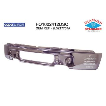 Bumper Face Bar Front w/o Fog Lamps Chrome CAPA for Ford F-150 2009-2014